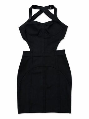 Planet Girls Cut Out Halter Bandage Dress Sculpting Bodycon